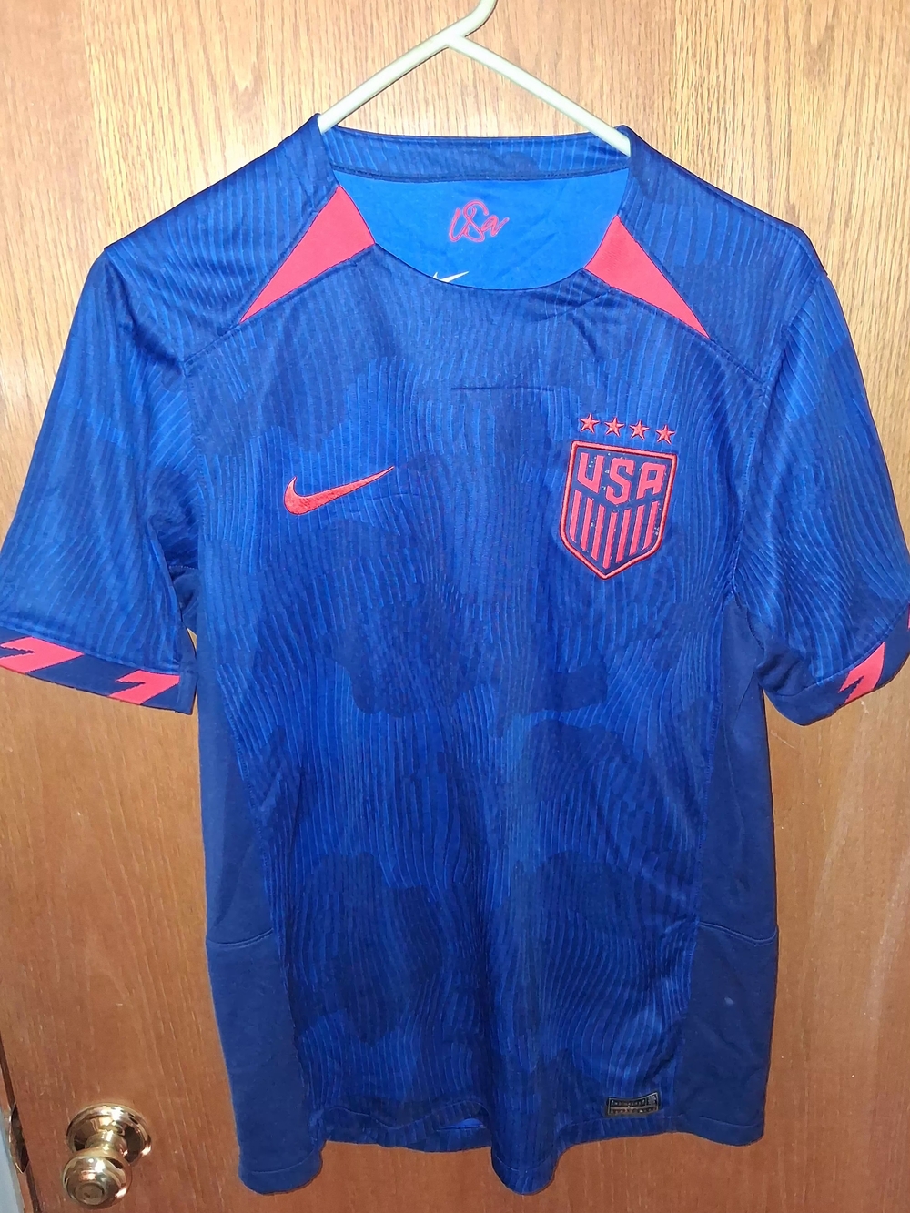Nike Blue USA Soccer Jersey with Red Accents
